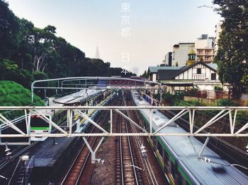 Railroad track against sky