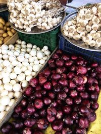 High angle view of fruits for sale in market