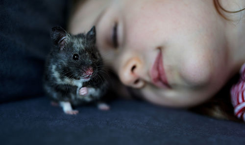 Close-up of baby eating