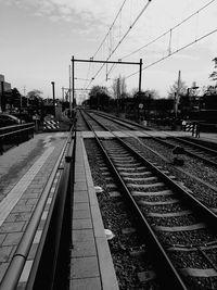 Railroad tracks against sky