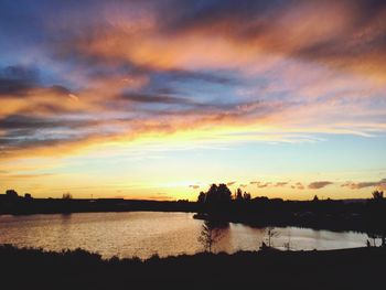 Dramatic sky over lake