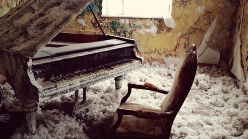 View of an abandoned piano