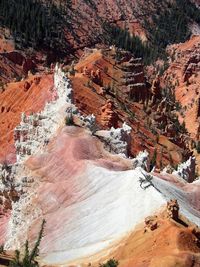 High angle view of rock formations