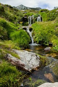 Scenic view of waterfall