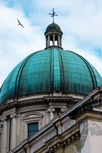 Low angle view of church dome against sky