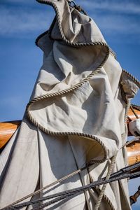 Low angle view of statue against sky