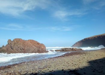 Scenic view of beach against sky