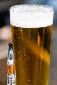 Close-up of drink on glass