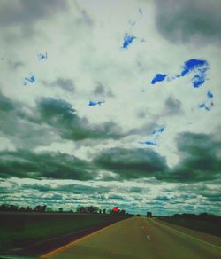 Aerial view of highway against sky