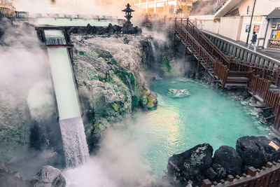 Scenic view of waterfall