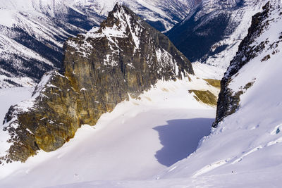 Scenic view of snowcapped mountains