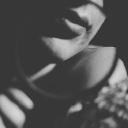 Close-up of woman with hands