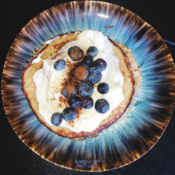 High angle view of bread in plate