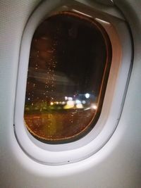 Close-up of airplane window