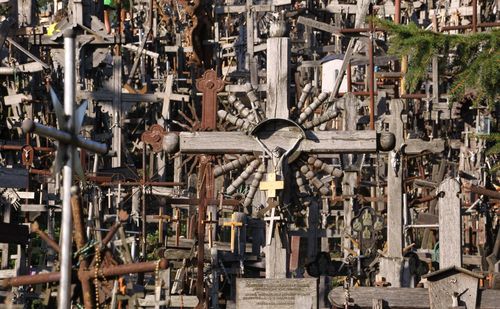 Crosses at cemetery