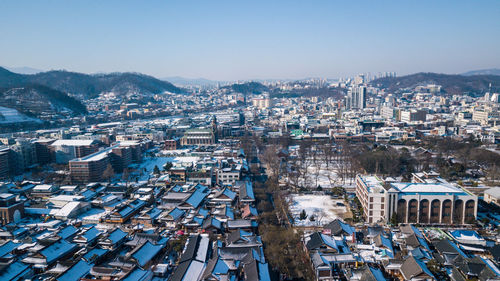 High angle view of cityscape