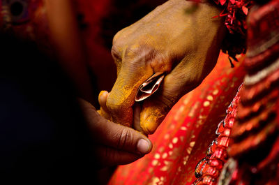 Close-up of cropped hand