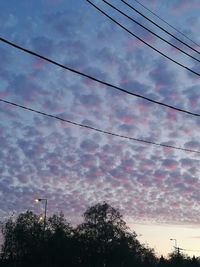 Low angle view of silhouette trees against sky