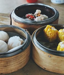 High angle view of food on table