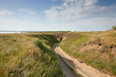 View of the road to the stanislavsky landscape reserve, outskirts of the village of stanislav 