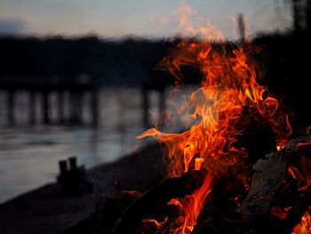 Close-up of bonfire