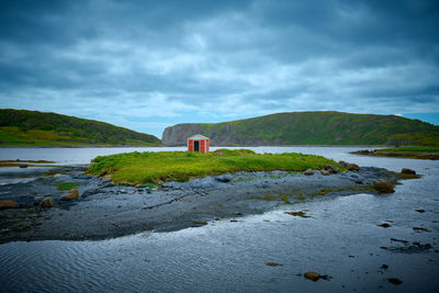 Scenic view of beach against sky