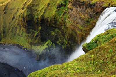 Scenic view of waterfall