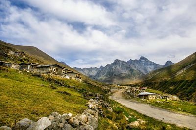 Scenic view of mountains against sky