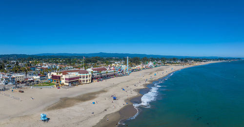 High angle view of beach