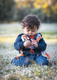 Boy playing with toy