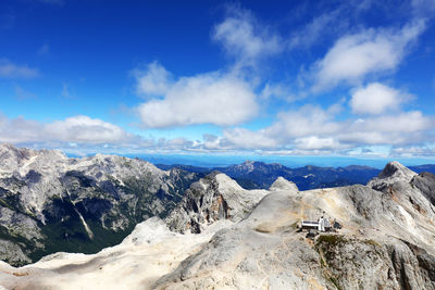 Panoramic view of mountains against sky