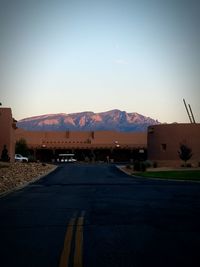 Road leading towards mountains