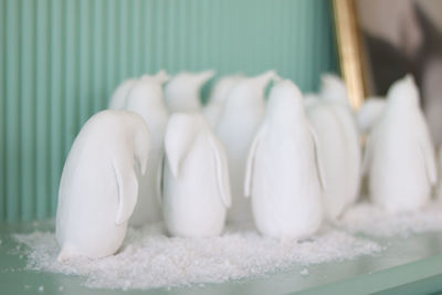 Close-up of white bread on table