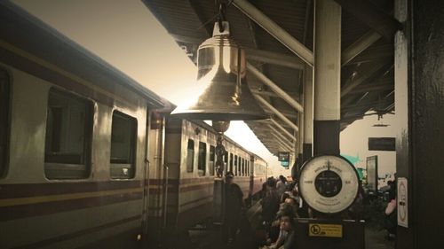 View of train on road