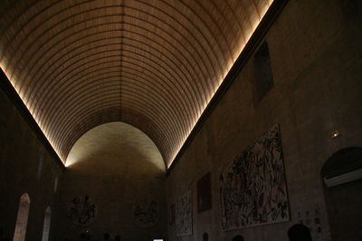 Low angle view of illuminated ceiling in building