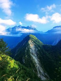 Scenic view of mountains against sky