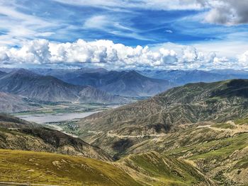 Scenic view of dramatic landscape against sky