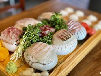 Close-up of food on table