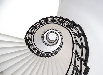 Low angle view of spiral stairs