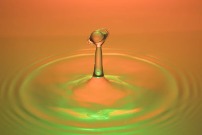 Close-up of drop splashing water