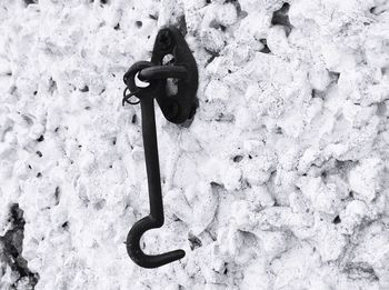 High angle view of chain on snow