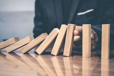 Close-up of a man on table