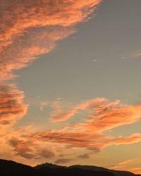 Low angle view of sky during sunset