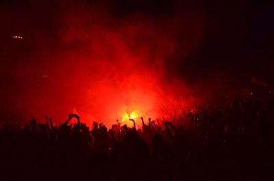 Crowd enjoying music concert