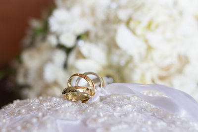 Close-up of wedding rings