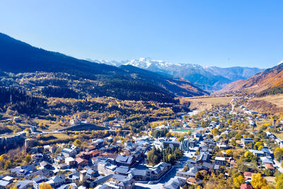 High angle view of townscape against sky