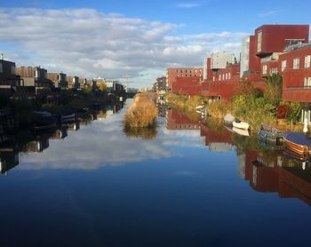 Reflection of buildings in water