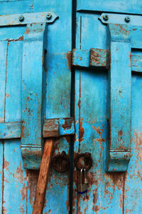 Full frame shot of blue door