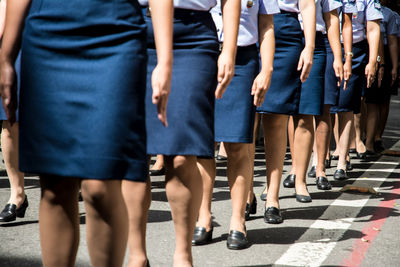Women from the air force are seen during the brazilian independence parade 