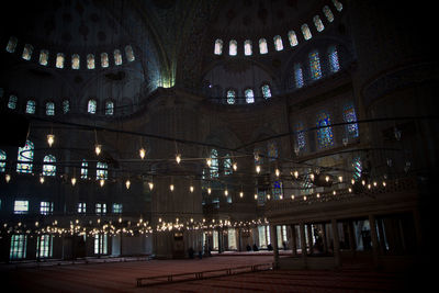 View of illuminated building at night